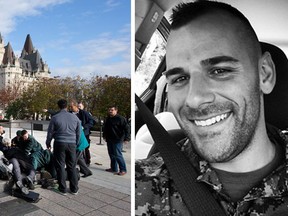 National Post photo of the shooting scene and victim Nathan Cirillo