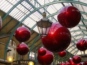 Covent Garden with red baubles
