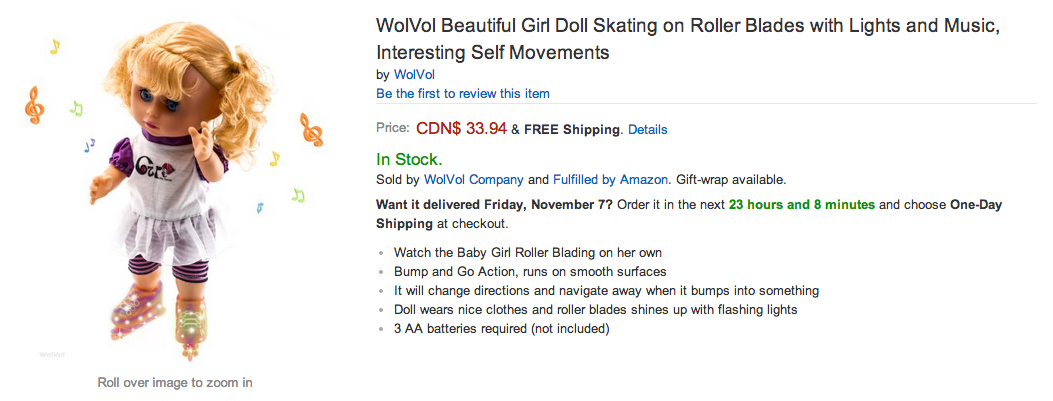 roller blading doll