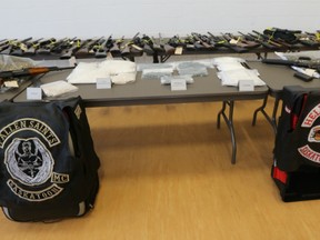 Items seized in raids displayed by police in Saskatoon