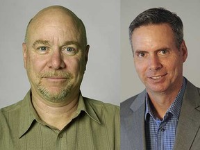 Vancouver Sun sportswriters Gary Kingston (left) and Iain MacIntyre. (PNG files)