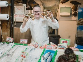 Rob Feenie prepares for Battle crab remake.