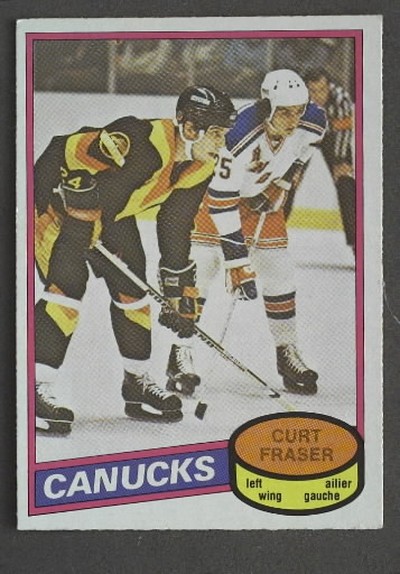 NHL Vancouver Canucks 'flying V' 80s Vintage #24 Curt Fraser Jersey