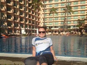 While vacationing in Puerto Vallarta, Amy made sure to keep up with her training at the resort gym.