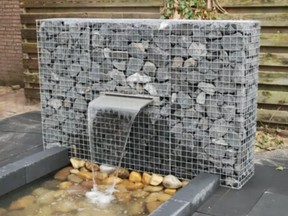 Gabion with weir water feature