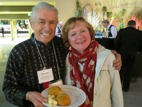 Loraine Whysall with garden designer Dan Robinson, one of the great stalwarts of the Northwest Flower and Garden Show
