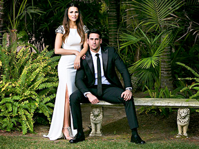 Andi Dorfman and Josh Murray during filming of The Bachelorette. Photo: ABC