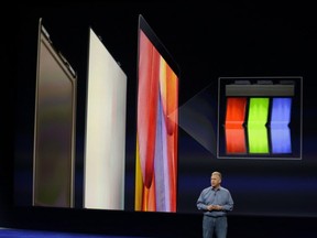 Phil Schiller, Apple's Senior Vice President of Worldwide Product Marketing, talks about the new Apple MacBook during an Apple event on Monday, March 9, 2015, in San Francisco.