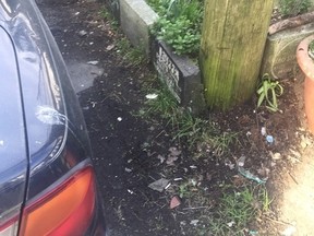 Al Macgillivary wonders why eight gravestones are being used to prop up a pile of dirt next to a grimy parking lot in East Vancouver. Are these markers stolen? Help us find out.