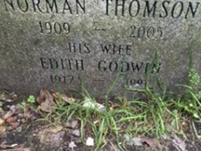 The son of Norman Thomson and Edith Godwin is not outraged about the way his parents' tombstone is being used to prop up a tiny garden in a grimy East Van parking lot. But he does have a suggestion to make things more "genteel."