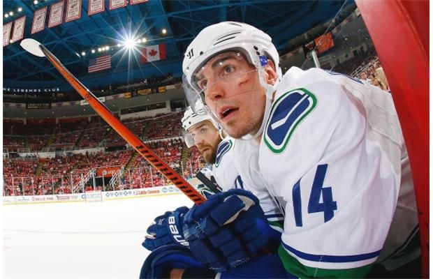 Alex Burrows leaves Canucks practice on stretcher 