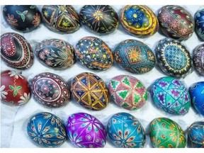 Easter eggs painted by Oksana Szulhan