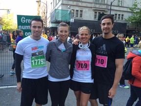Katya Holloway (second to right) with cousins Kevin (left), Christina and husband Nigel (right) before running the 2015 Vancouver Sun Run.