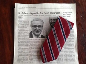 Jes Odam, one of those quintessential "reporters' reporter", died Saturday at the age of 84. His tie, and his official Vancouver Sun obituary.