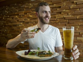 Nicli Next Door's Chef Josh Gale with local anchovy crostini