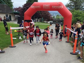 The 1K kids' run produced lots of smiles Saturday at Lumberman's Arch. The older folks took part in the I Stop Traffic 5K Run/Walk around Stanley Park after the kids were finished.