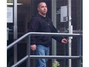 Matt Johnston walking out of Abbotsford Courthouse in June 2008