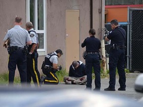 Police at the scene of Langley murder June 1, 2015