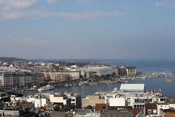 Downtown Geneva and Lake Geneva. (Photo by: Godong/UIG via Getty Images)