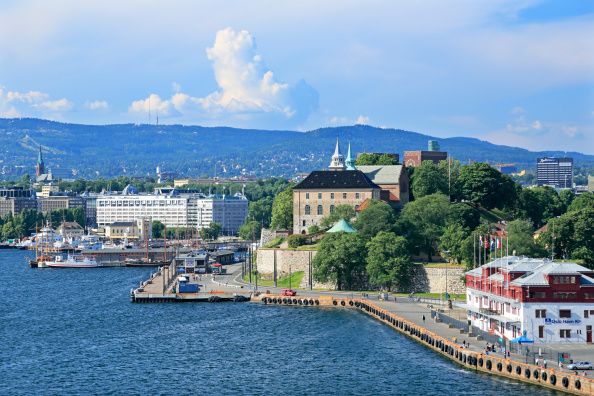 Europe, Norway, Oslo, View of city and Oslo Port. (Photo by: JTB Photo/UIG via Getty Images)