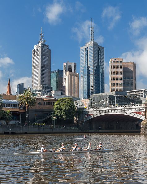 Rowers in Yarra River, Melbourne