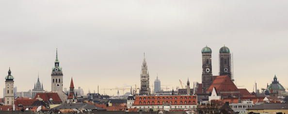 View taken on December 17, 2008 shows the skyline of Munich, southern Germany, with its landmark Frauenkirche (Church of our Lady, R).   AFP PHOTO   DDP/ JOERG KOCH    GERMANY OUT (Photo credit should read JOERG KOCH/AFP/Getty Images)