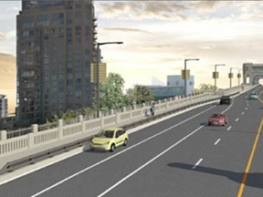 Artist rendering of proposed Burrard Bridge changes