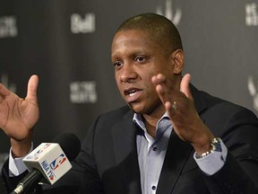 ‘It helps us develop our players — that’s No. 1,’ Raptors general manager Masai Ujiri says of establishing their own D-League franchise in suburban Mississauga. (Nathan Denette, Canadian Press)
