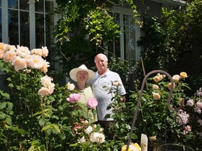 Maureen Burke and Collis Wilson in their garden