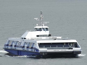 Vancouver, BC: APRIL 29, 2011 -- A seabus makes its way across Burrard Inlet Friday, April 29, 2011.  (Photo by Jason Payne/ PNG)