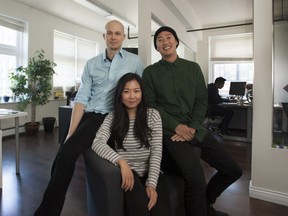 (left to right) CEO Nicolas Miller, Design Co-founder Shelley Chen and CTO John Kor