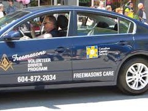 Canadian Cancer Society, BC/Yukon division, will soon end its volunteer driver program. Cancer patients needing transport to treatment appointments may be able to get rides with volunteer Freemasons or find alternate rides.