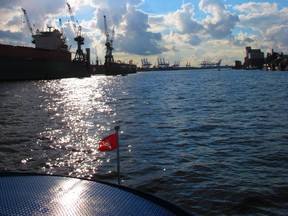 On one of our last days in Hamburg we took the ferry along the river Elbe to get to the beach and basked in the views and the sun.