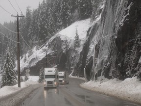 The Mobile Medical Unit navigates a BC highway in winter. Photo credit: MMU