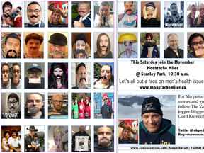 The supportive faces of Movember and Saturday's Moustache Miler at Stanley Park. See the Smilebox for their names and music.