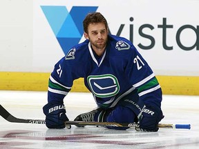Brandon Sutter underwent sports hernia surgery on Tuesday. (Jeff Vinnick, NHLI via Getty Images)