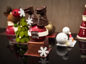 Upside down santa chocolate from Christophe