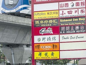Only a few years ago former Richmond city bylaw manager Wayne Mercer said every month he would tell yet another "anxious and insecure" Richmond resident that the city intended to do "nothing" about Chinese-only and Chinese-dominant signs.