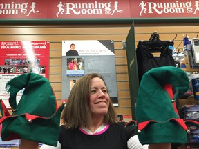 Running Room store manager Wendy Jordan-Olive, who has lots of experience running and dressing as an elf, offered some advice about this weekend's Big Elf Run/Walk at Stanley Park, and pumped up her fun 5K Resolution Run in Abbotsford on New Year's Day in which women can run with firefighters or a slug named Slowberry!