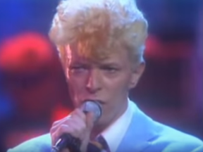 David Bowie performing Let's Dance at the Pacific Coliseum in 1983.