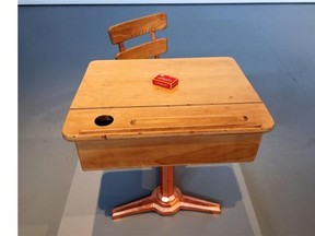 The VAG has acquired Leila’s Desk by Sonny Assu, one of two sculptures of altered desks that represent encounters with racism in the school system.
