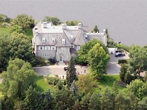 An aerial view of the Prime Minister’s residence at 24 Sussex Drive in Ottawa.