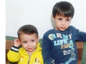 Alan, left, and his brother Galib Kurdi are seen in an undated family handout photo courtesy of their aunt, Tima Kurdi. Alan, Galib, and their mother Rehan died as they tried to reach Europe from Syria.