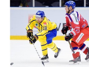 Anton Rodin, left, who was drafted 53rd overall in 2009 by the Canucks, is playing for Brynas IF in Gavle, Sweden. Scouts for the Canucks are checking him out to see if he’s ready to play in the NHL.