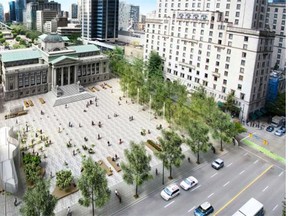 An artist’s rendering of the proposed plan for Vancouver Art Gallery’s West Georgia Plaza.
