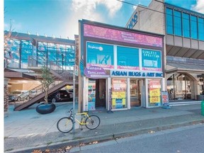 Asian Rugs and Art/ Banana Tans building at 1448 West Broadway. The owners of the building are asking $4.6 million, or $446 per buildable square foot.