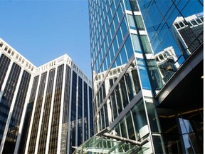 Bentall centre towers downtown. Suburban politicians are looking for ways to get more major office development built outside of the city of Vancouver.