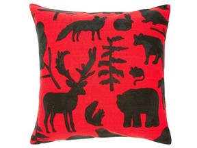 Red-and-black animal silhouette pillow, $39.50, from Chapters and Indigo stores, chapters.indigo.ca