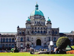 The British Columbia legislature in Victoria, where the fall session ended this week.