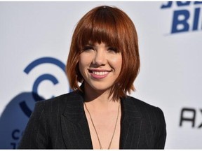 Carly Rae Jepsen arrives at the Comedy Central Roast of Justin Bieber at Sony Pictures Studios on Saturday, March 14, 2015, in Culver City, Calif. (Jordan Strauss / Invision / AP)